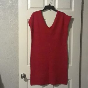 Red knit dress